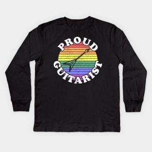 Retro LGBT Proud Guitarist Guitar Kids Long Sleeve T-Shirt